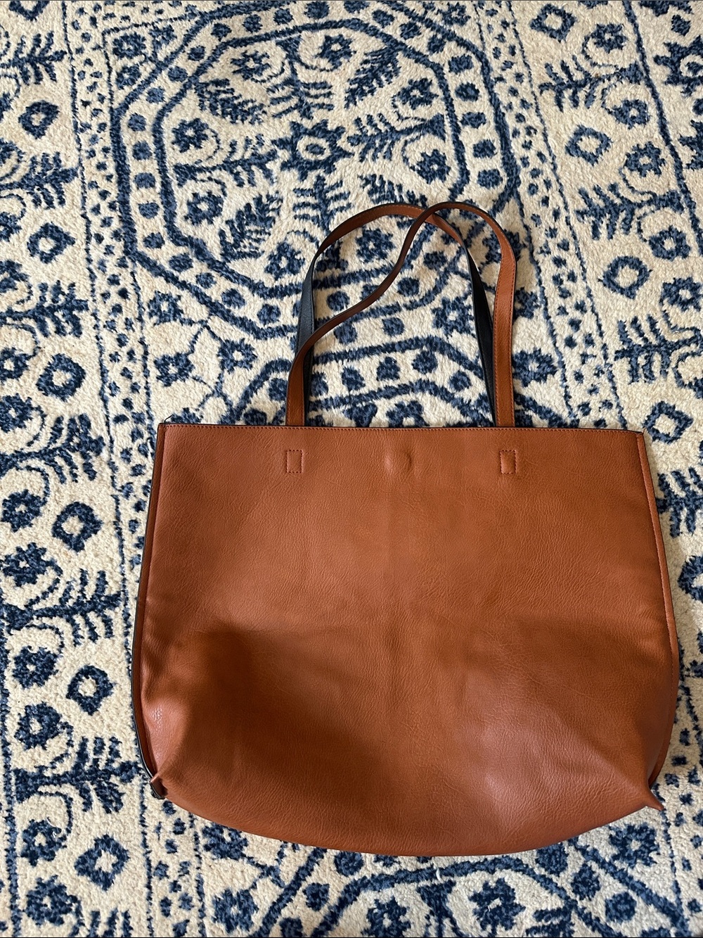 Faux Leather reversible Tote Bag